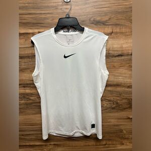 Nike pro medium white top